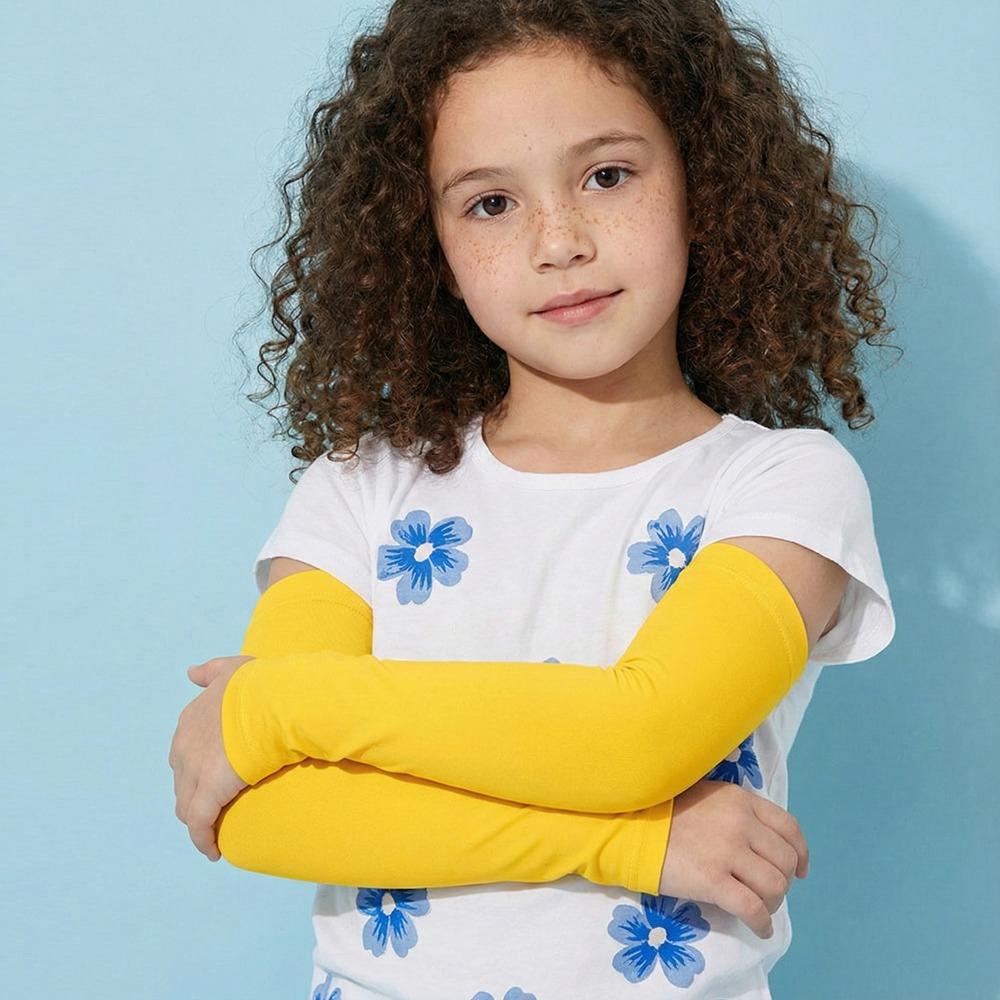 Lightweight Kids Cooling Arm Sleeves UV Protection Arm Protector Elastic Breathable Outdoor Sports Cycling Hiking Arm Sleeves