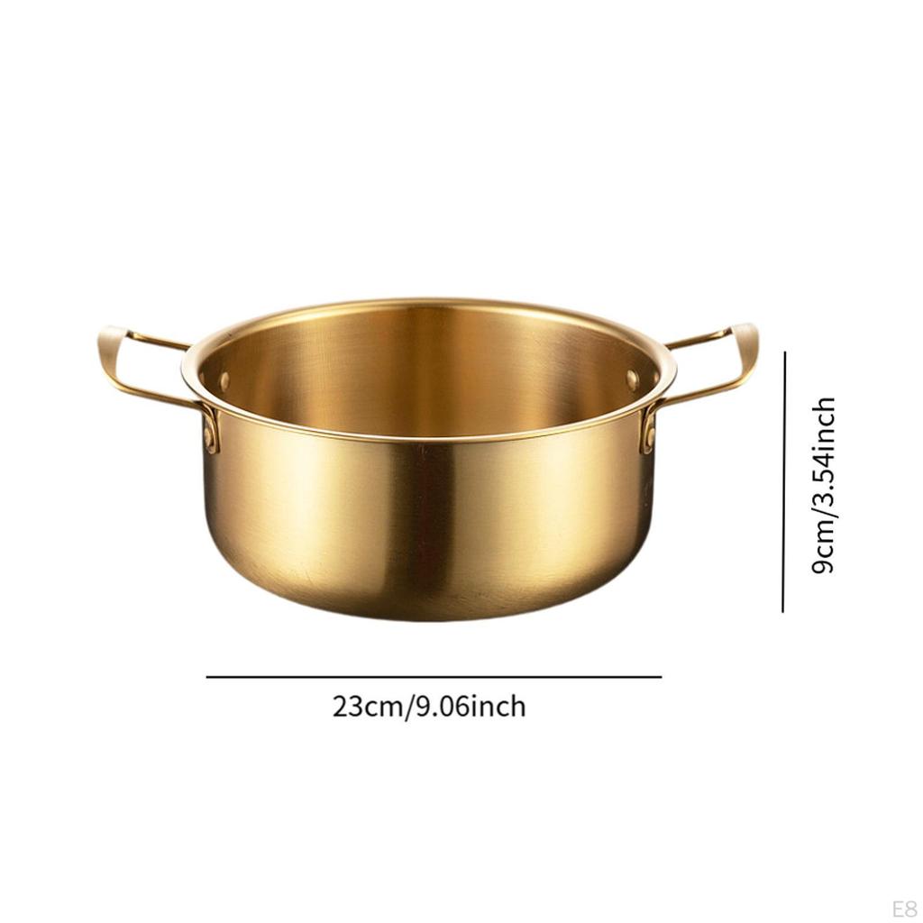 Koreanischer Ramen Nudeltopf Kochen mit Griff, Schnelle Erhitzung, Edelstahl Tragbar Mehrzweck