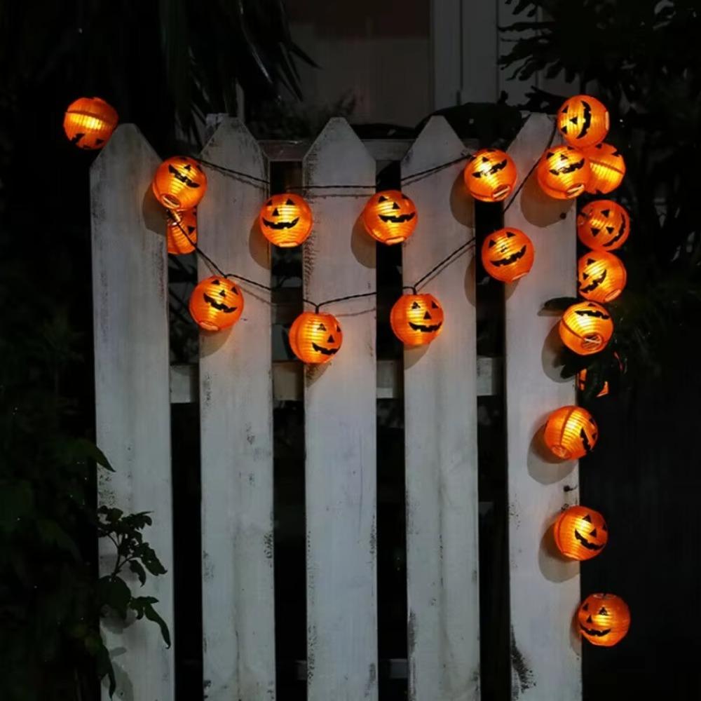 Luminous Halloween Pumpkin Lantern String Hanging Halloween Spider Lights Haunted House