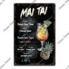 Putuo Decor Nostalgisches Cocktail-Blechschild | Metallschild Wandkunst | Ideal für Heimbar-, Pub- und Man Cave-Umgestaltungen | Geprägt
