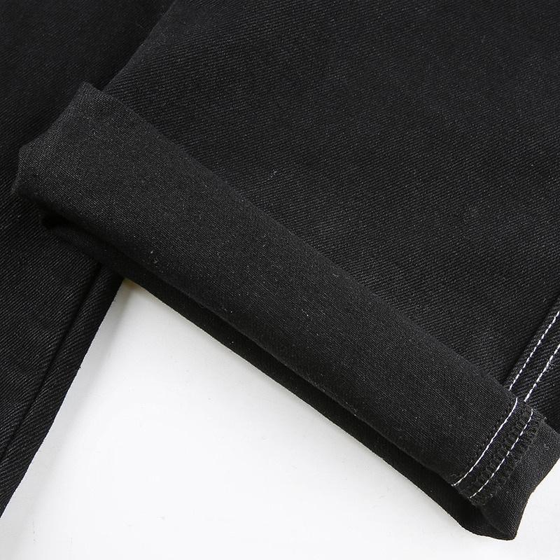 Pantaloni Cargo Streetwear Urbani, Pantaloni a Gamba Dritta Larghi a Vita Alta con Tasche Multiple, Jeans Neri Casual da Donna