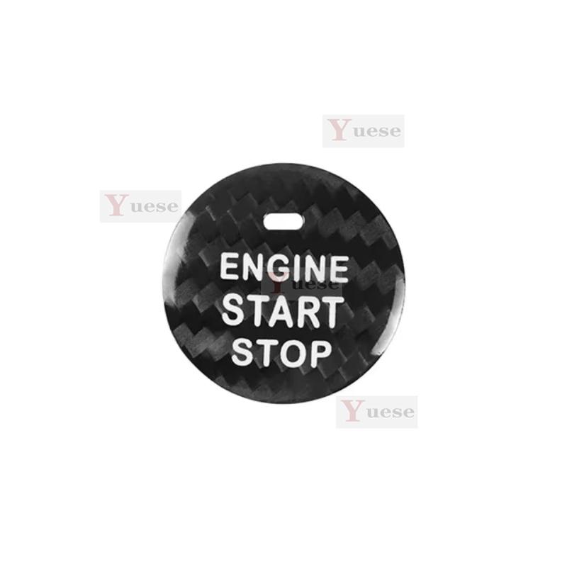 Car Engine Start Stop Button Cover Real Carbon Fiber Sticker For Toyota Highlander 2012-2013