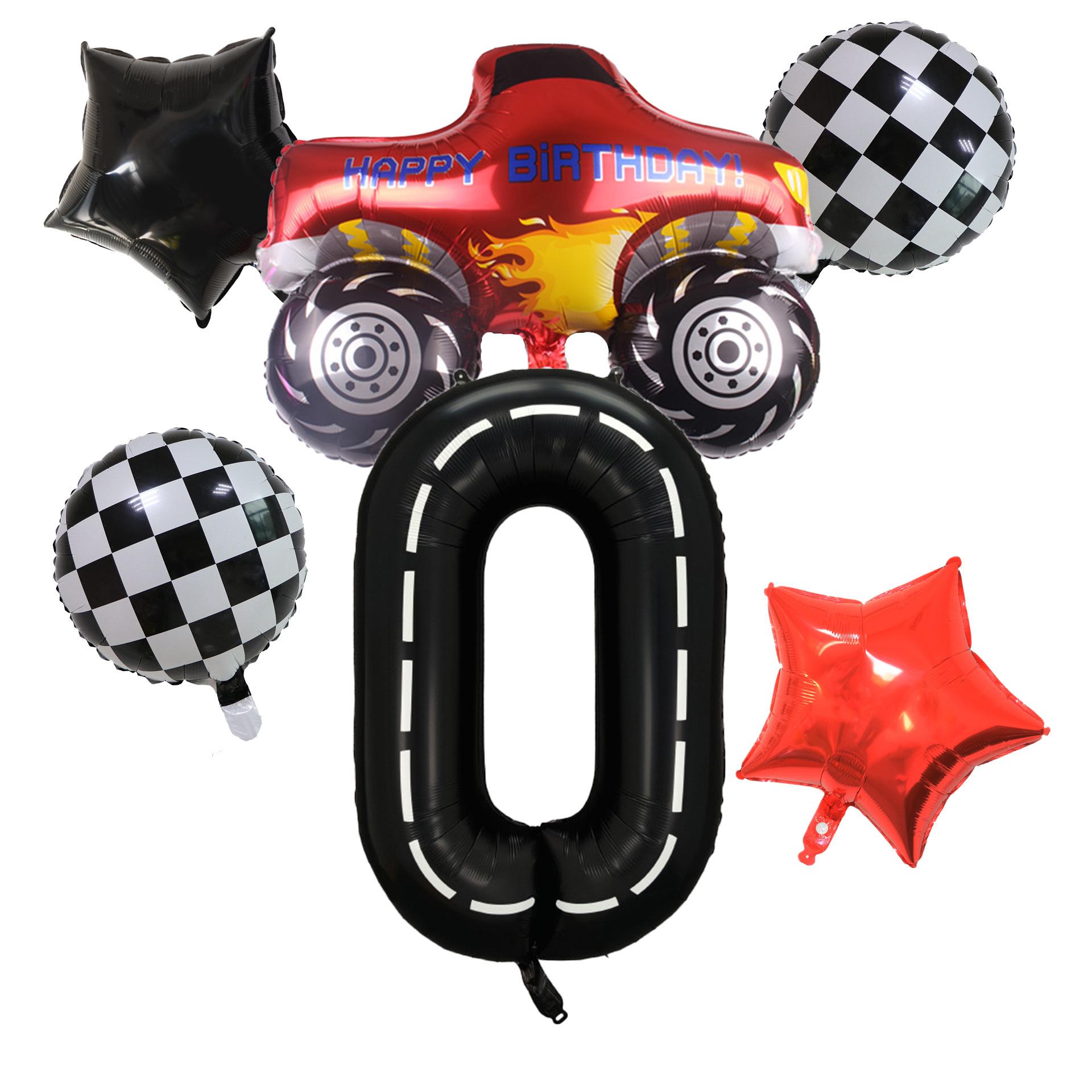 

Racing Theme Pickup Truck Aluminum Film Balloon Set First Birthday Party Balloon Venue Arrangement Supplies Pickup set number 0