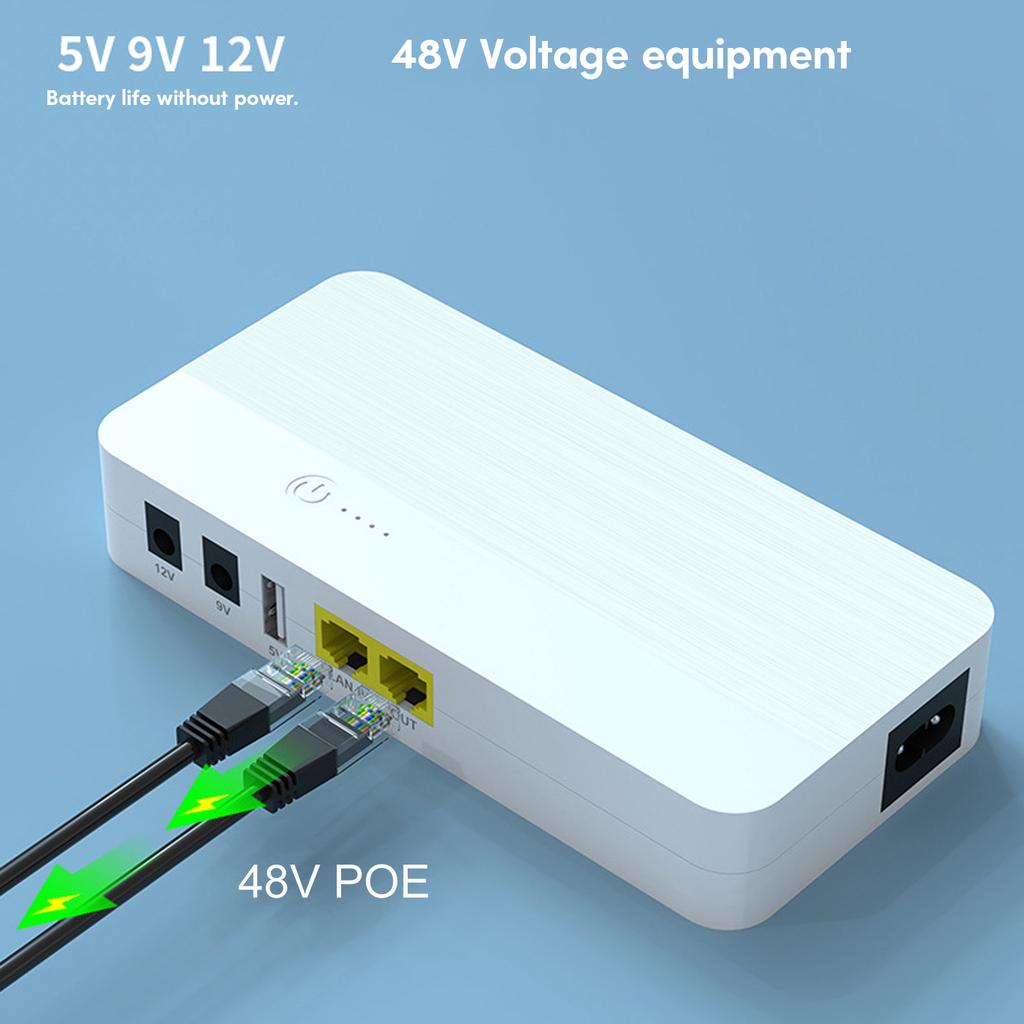 Netzteil 8000 mAh 29,6 Wh 48 V 5 V 9 V 12 V 5,5 x 2,5 mm POE USV-Stromversorgung für WLAN-Router, Kamera, Mobiltelefon