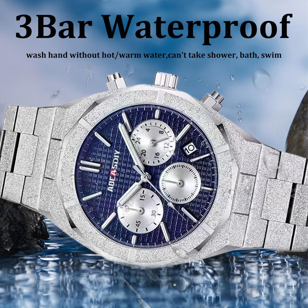Alloy Quartz Wristwatch Dazzling Brightness New Watch Men Luminous Chronograph Business Waterproof Male Watches with Date