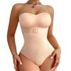 Magekontroll Shapewear Sømløs Stroppeløs Shortie Bodysuit For Kvinner Hipster Skulpturer Kroppen Shaper Shapers Korsett