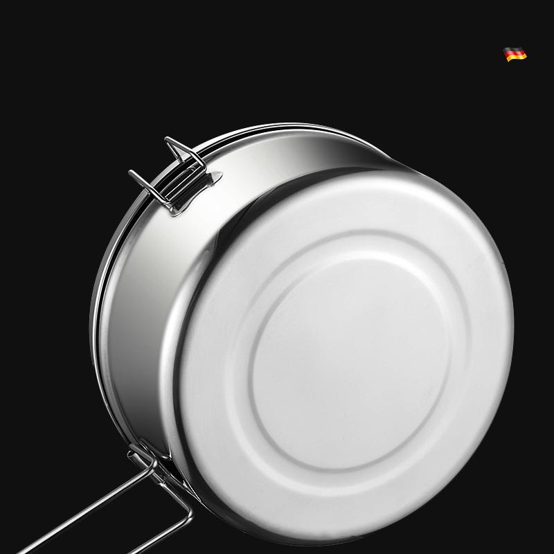 201 Stainless Steel Circular Lunch Box 800~1100ml Single-layer Office Worker Rice Boxes Students Canteen Cover Sealed Meal Box