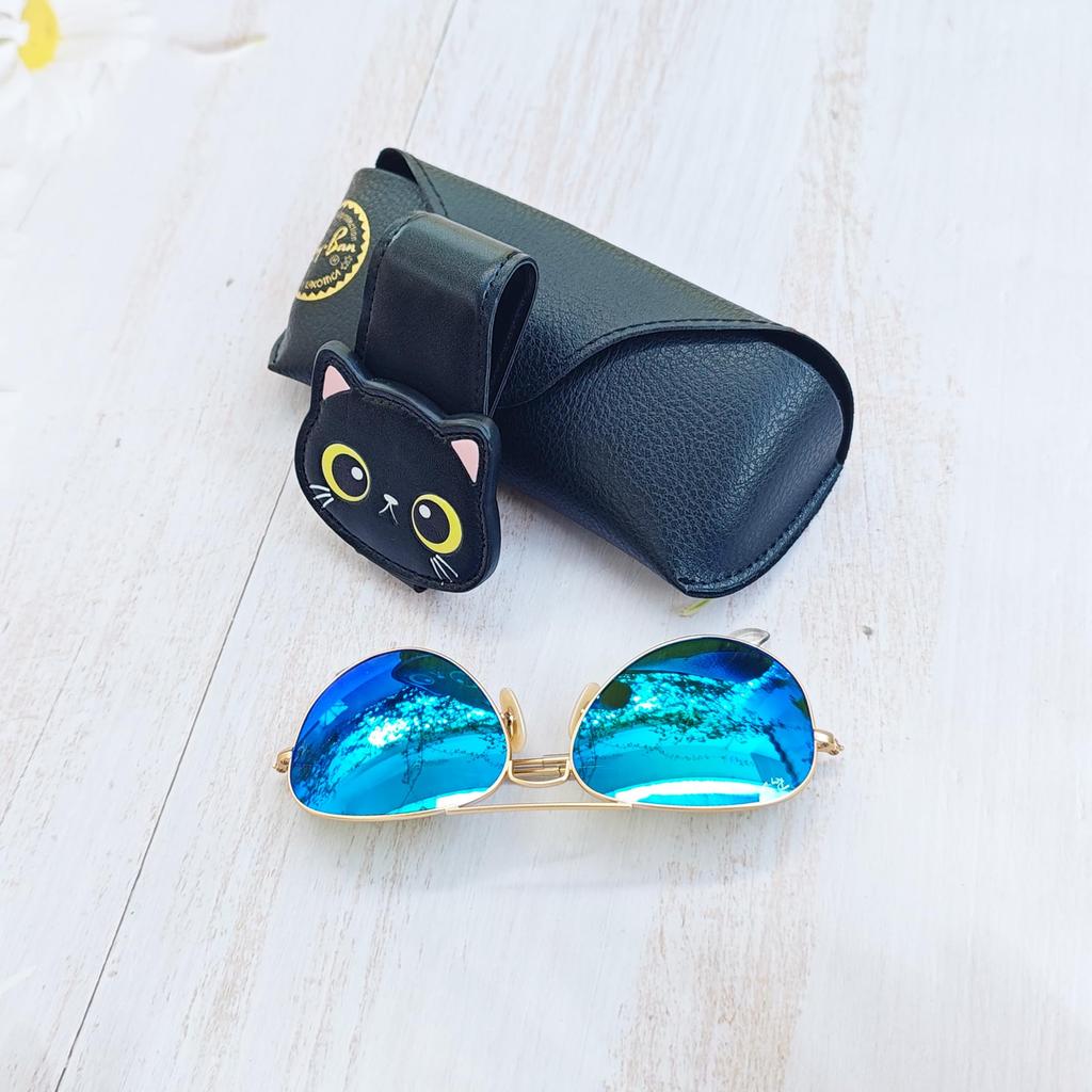 Cute Car Sunglasses Holder with Magnetic Leather Sunglasses Ticket Card Easy Installation Clip, Clip, (A)