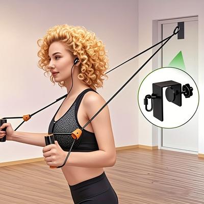 Ancla de Puerta de Hierro Resistente para Banda de Resistencia - Instalación Ajustable en Puerta/pared, con Altura Ajustable, Adecuado para Yoga, Dominadas, Elevación de Piernas