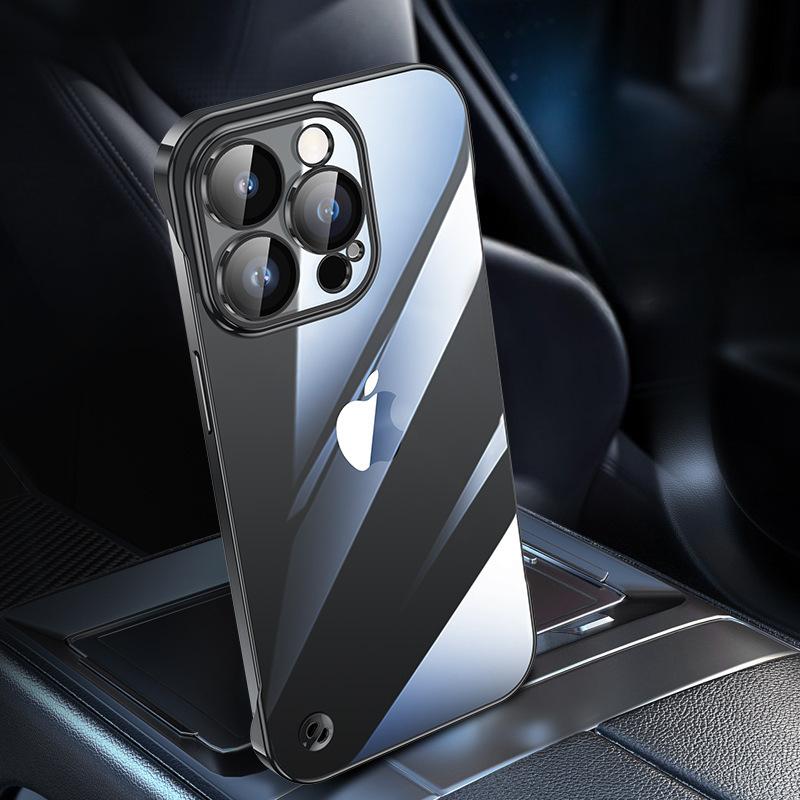 Simple Electroplating with Lens Film, Suitable for Apple 14ProMax Phone Case, Transparent IPhone13 Anti-drop Protective Case