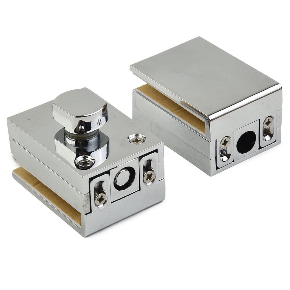 Glass Door Lock Shower Latch Lock Bolt Home Bathroom Toilet No Punching Single Door Ground Lock Zinc Alloy Latch Hardware