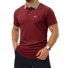 Men's Contrast Collar Short Sleeve Polo Paris Eiffel Tower Print Breathable Casual Tops