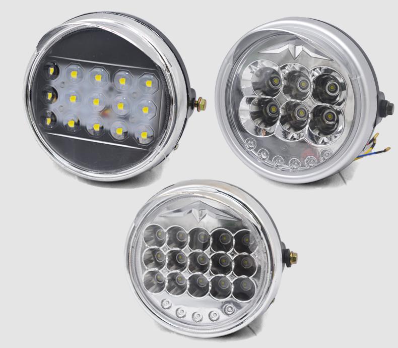 Universal Electric Tricycle LED Headlight: Super Bright, Waterproof, 12v-80v Round Accessory