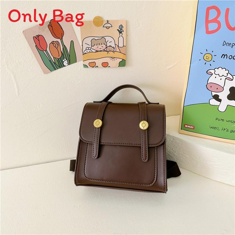 Childrens Retro Buckle Backpack With Durable Pu Leather For Kindergarten And Daily Use