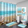 Christmas 3D Digital Printing Shower Curtain 4 Pieces For Home / Hotel / Party Decoration 180 * 180cm
