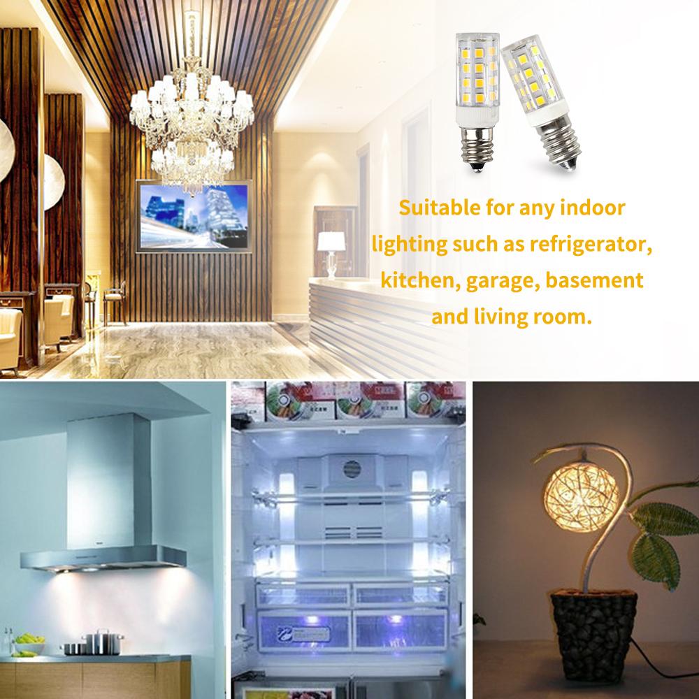 Ceramic 4W E12 LEDs Light Bulbs AC220V Fridge Screw Base Refrigerator Kitchen Hall LEDs Bulbs Non-flicker Corn Light Bulbs
