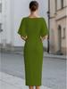 2026 Elegant One-Shoulder Solid Color Summer Dress for Women