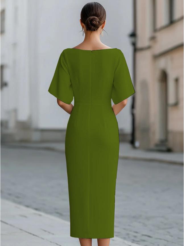 2026 Elegant One-Shoulder Solid Color Summer Dress for Women