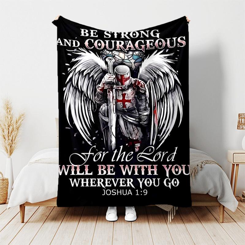 1pc Blanket Knights Templar Print Design, Lightweight Blanket for Sofa, Bed- Soft &Warm, Gift for All Seasons like Christmas, Halloween