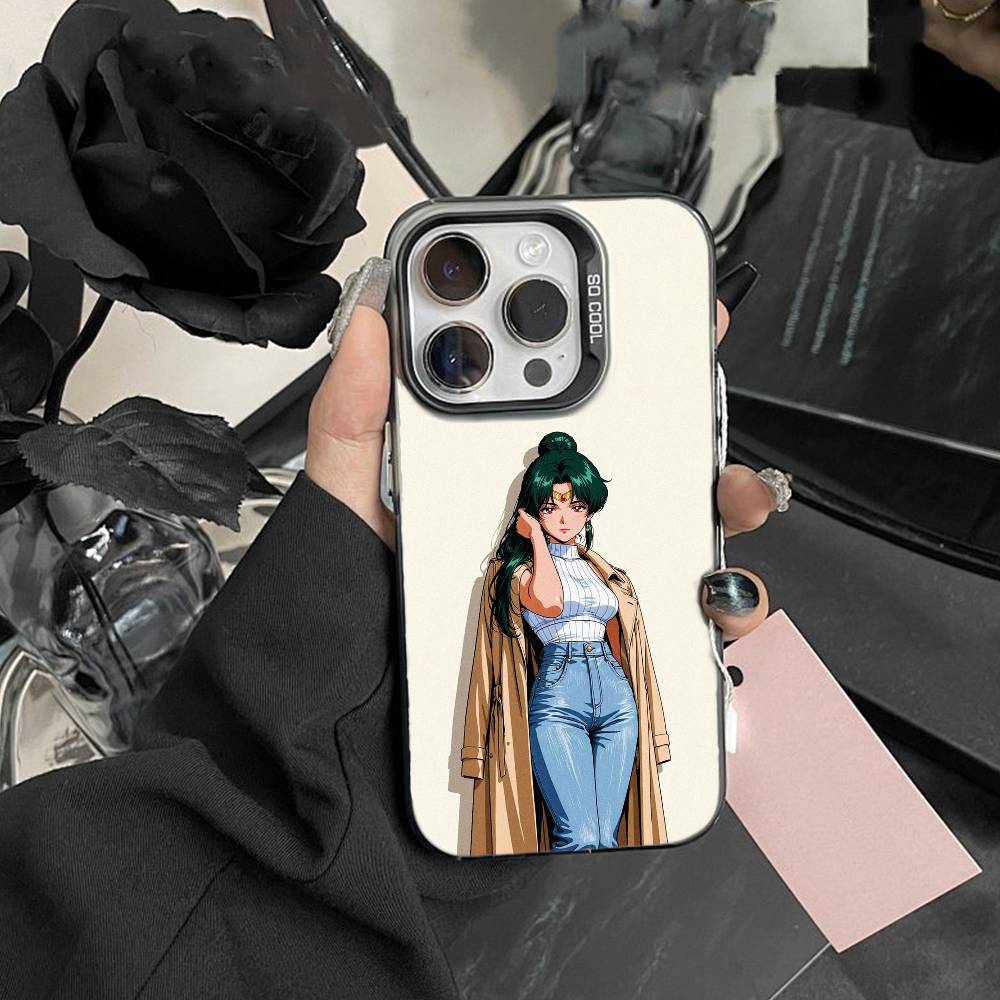 Cartoon Sailor M-Moon Phone Case For IPhone 16 17 15 14 12 13 Pro Max Black Color Shockproof Cover