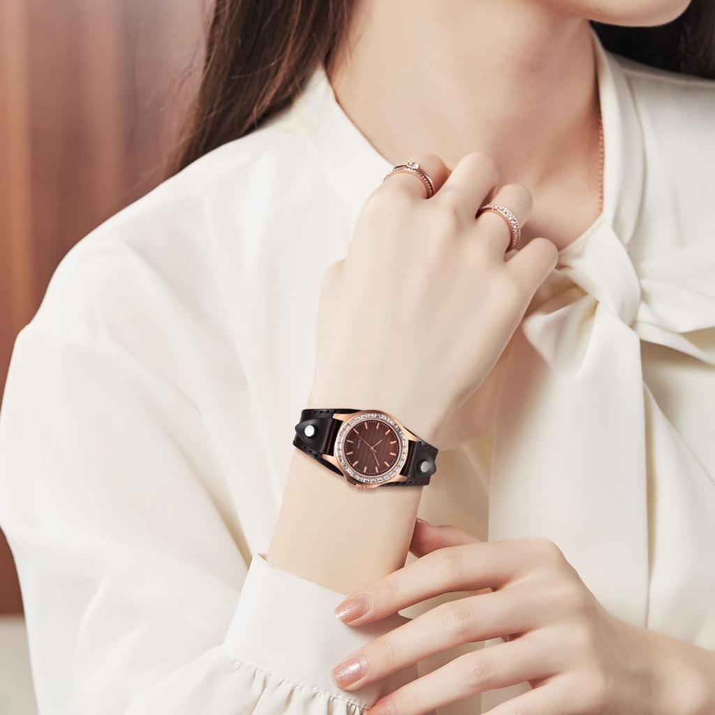 Armbanduhr im antiken Stil mit Ledergürtel, analog, wasserdicht, Lederarmreif, Damenuhr, stilvolles Modeaccessoire, Geschenk zum Geburtstag, Jahrestag, Weihnachten