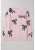 2025 Autumn New Women's Bow Print Loose Knit Sweater - Long Sleeve Sweet Style
