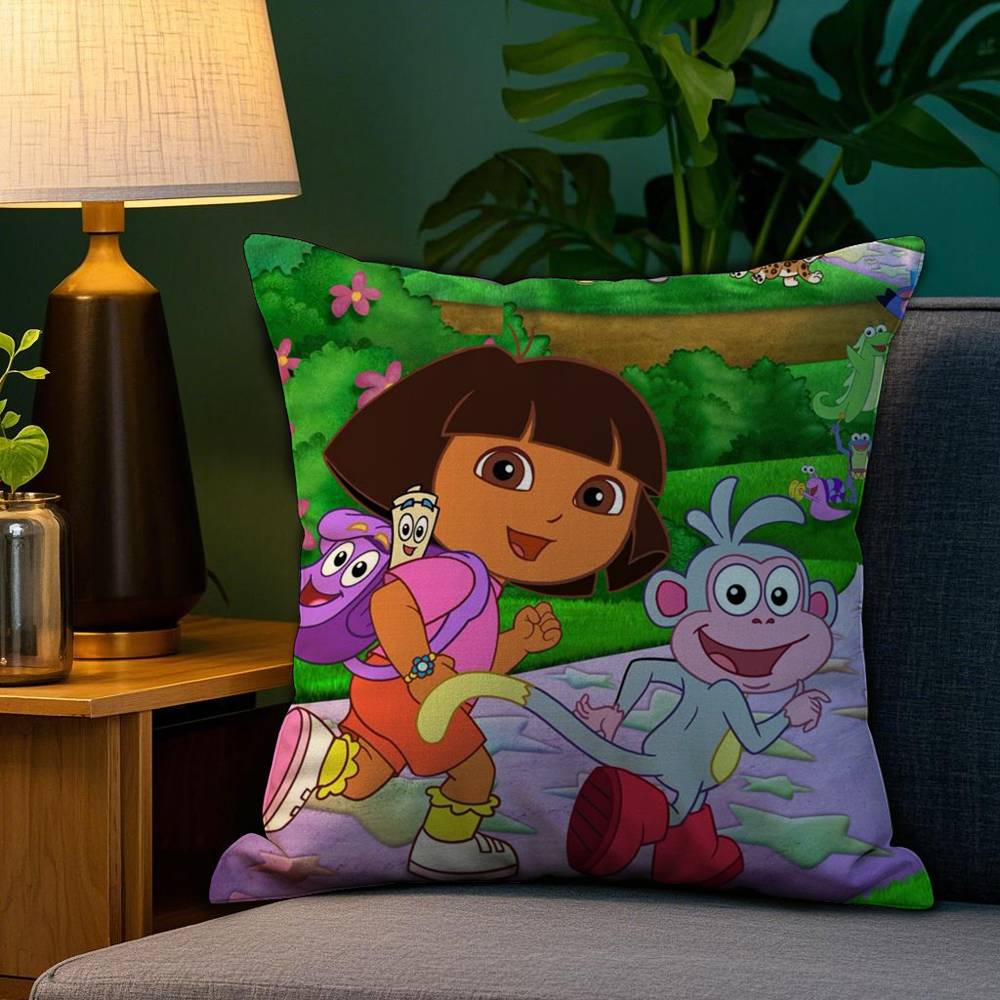 Cute D-Dora Pillow Case Plush Linen Soft Double Sided Printed Design Throw Cushion Decorative Home