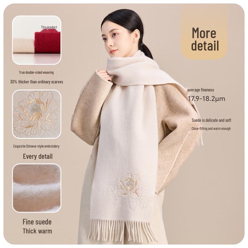 JIUMU Women's Pure Wool Scarf & Shawl