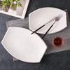 Yu Bao Fang Saf Beyaz Seramik Japon Yemek Tabağı - Ev veya Otel Kullanımı İçin Sade İskandinav Servis Tabağı.