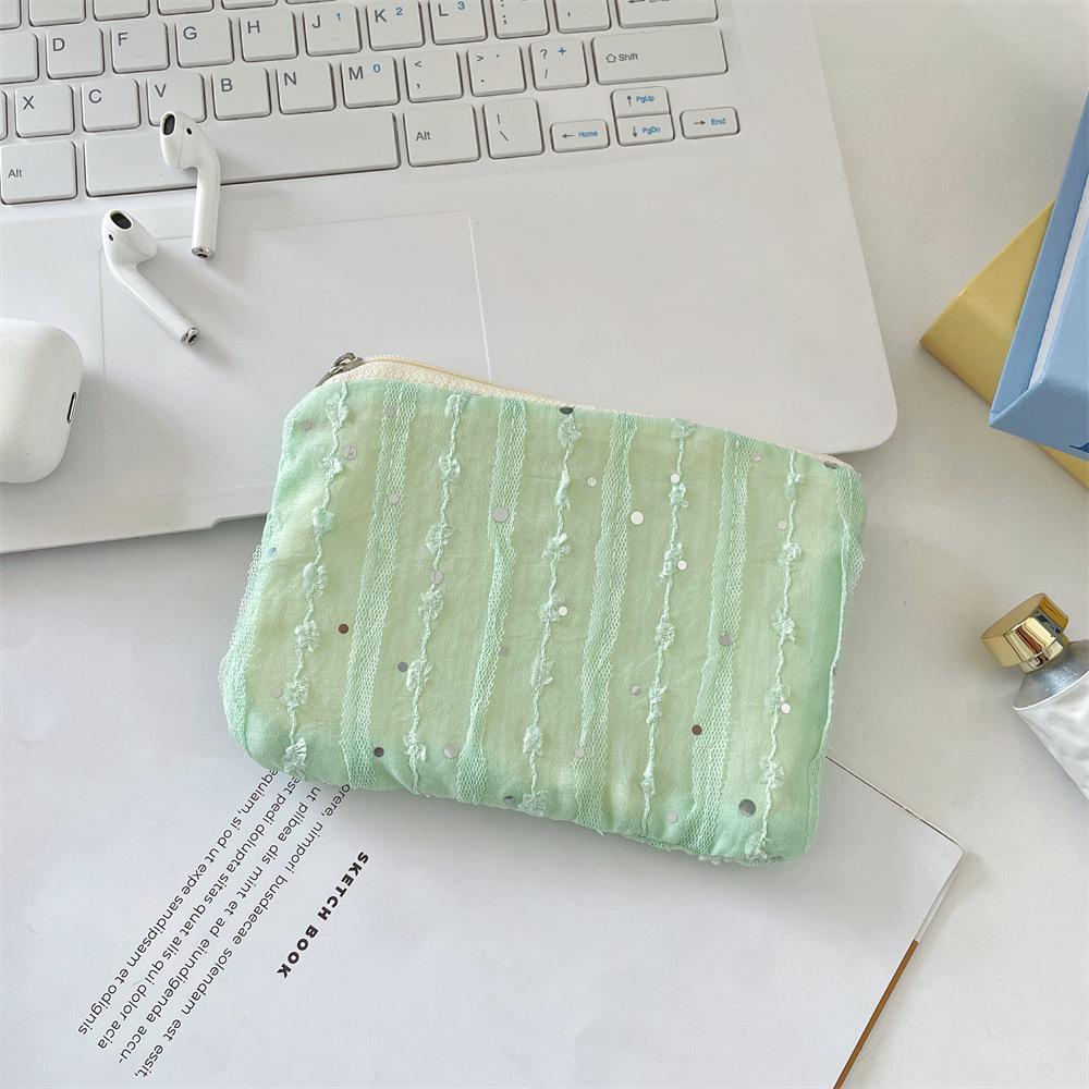 Sequin Three-dimensional Chiffon, Flower Change Bag, Sundries, Key Finishing Bag, Girls' Personal Belongings Storage Bag