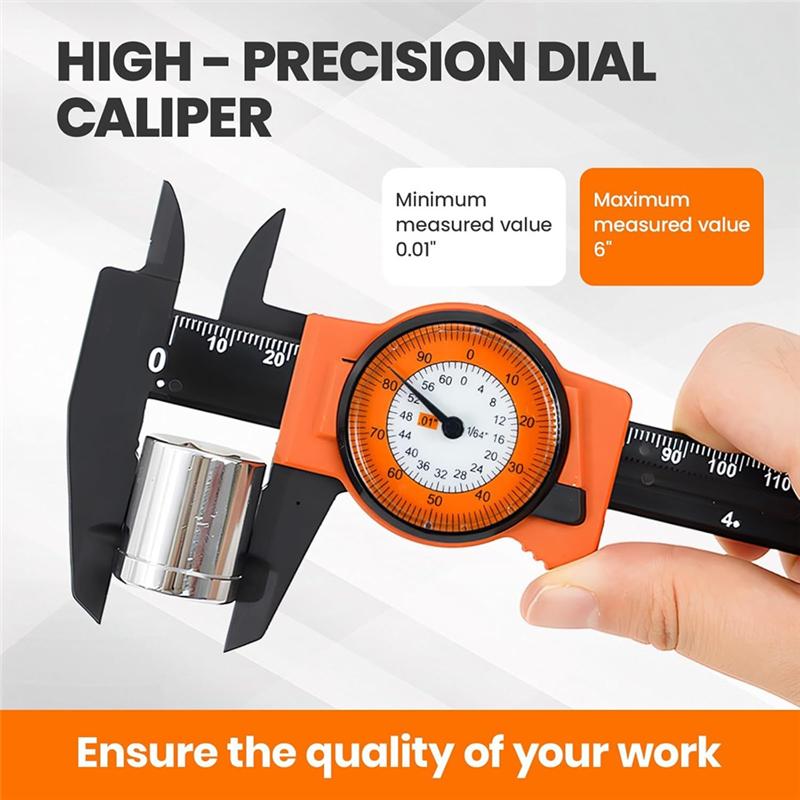 A25F-Dial Caliper Dual Reading-Precision Caliper High-Precision Dial Indicator 0-150MM