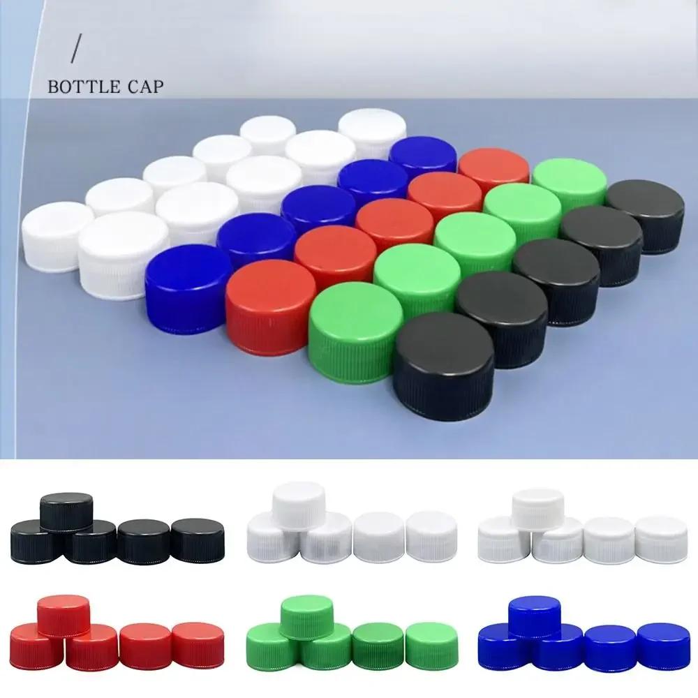 20pcs 28mm Plastic Bottle Cap Multi-purpose Circular Drinking Bottle Cap Reusable with Gasket Screw Bottle Cap