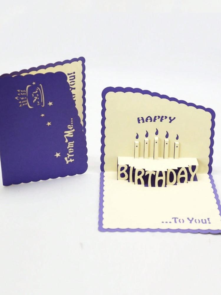 

1 шт. Креативная многофункциональная открытка на день рождения 3D 3D Открытка С Днем Рождения Горячее тиснение Складной подарок на день рождения Благословение Открытка с тортом S