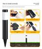 Solar Stainless Steel 3-LED Modern Waterproof Outdoor Garden Lamp