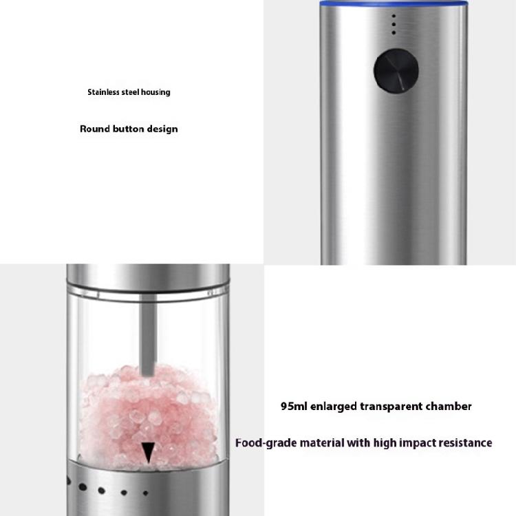 Automatic Adjustable Spices Grinder For Cooking Rechargeable Design With Transparent Window Kitchen Accessory