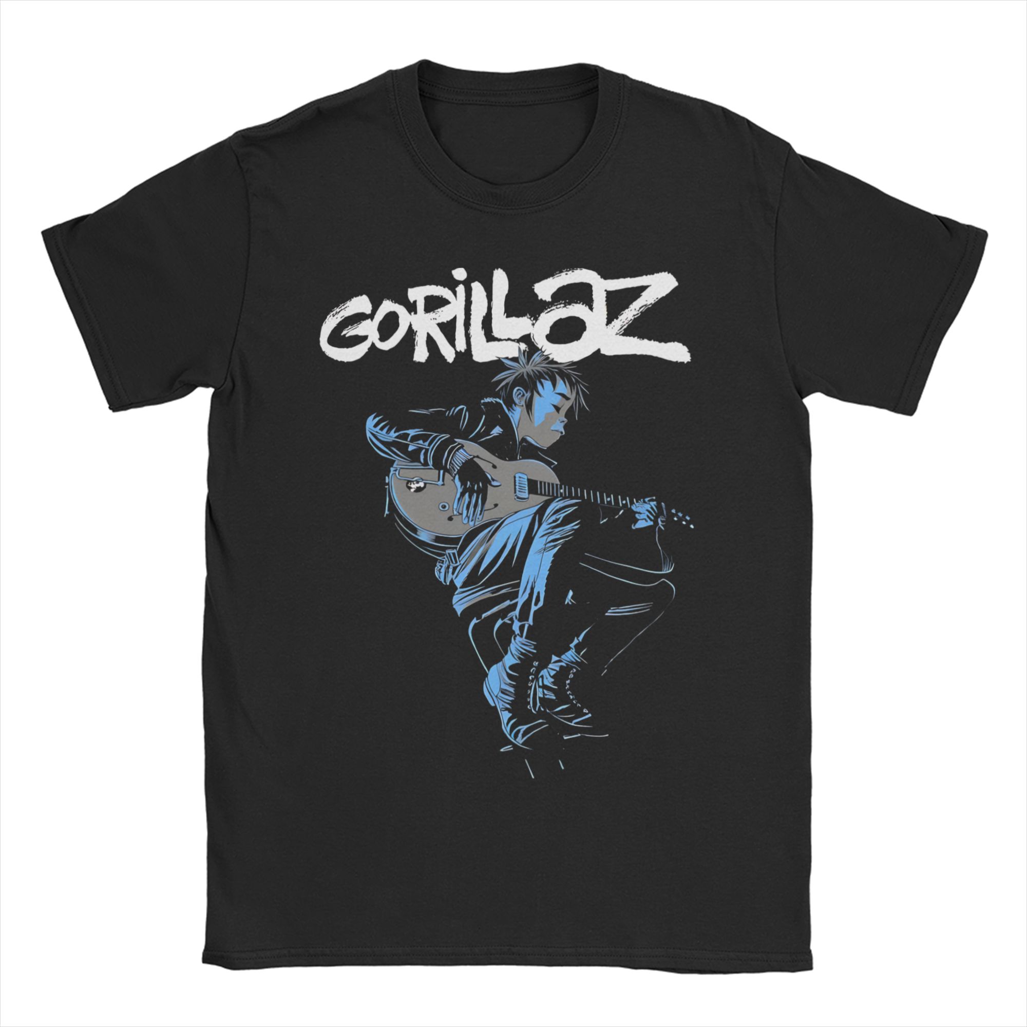 

Сумасшедшая панк-рок группа Gorillazed Музыкальная группа Футболка Унисекс Женская Круглый вырез Чистый хлопок Футболки Короткий рукав Футболка Печатная одежда L