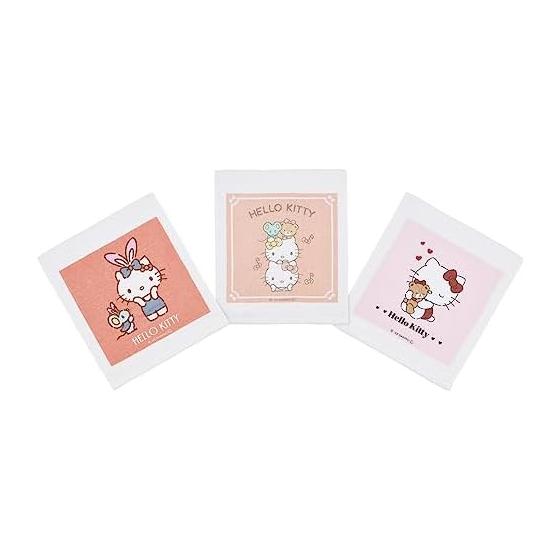 Skater Hello Kitty Sanrio Oshibori Towel Set (3 Pieces) OAC1T-A, 100% Cotton, Perfect for Mealtime, Picnics, School Events, and Everyday Use