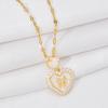 Love Necklace Women'S Design Simple And Sweet Versatile Diamond-Encrusted Heart Pendant Jewelry
