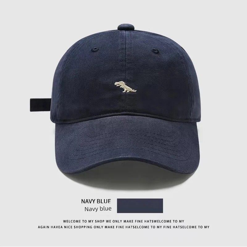 

2025 New Arrival Embroider Baseball Cap Deepening Wide Brim Makes Face Look Small Men and Women K-style All-Matching Peaked Cap Big Head Circumference Tibetan Blue One size