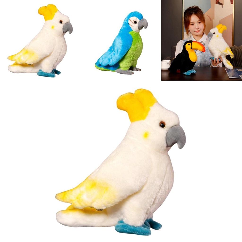 Colorful Parrot Plush Toy Pillow Wholesale Gift With Logo Cartoon Animal Decorative Ornament 25cm 0.2kg