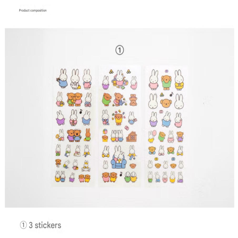 Miffy tegelase kleebised (3 lehte)