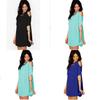 Vestito in Poliestere a Maniche Corte Off-the-Shoulder per Uso Casual Estivo