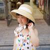 Children's Bucket Hat Dome Wide Brim Summer Hat Sun Hat Ribbon Bowknot Lace Up Beach Hat Girl Cap Sun Protection Caps Straw Hat