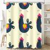 Blue Chicken Shower Curtain Bathroom Decoration Waterproof Fabric Printing Home Decor