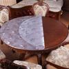 Round Tablecloth Waterproof Oilproof PVC Table Cover Glass Soft Cloth Table Cover Home Kitchen Dining Room Placemat 1mm