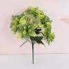 Cross-border Christmas 5-Fork Velvet Artificial Flower Bouquet - Green Plant Bonsai Christmas Decoration