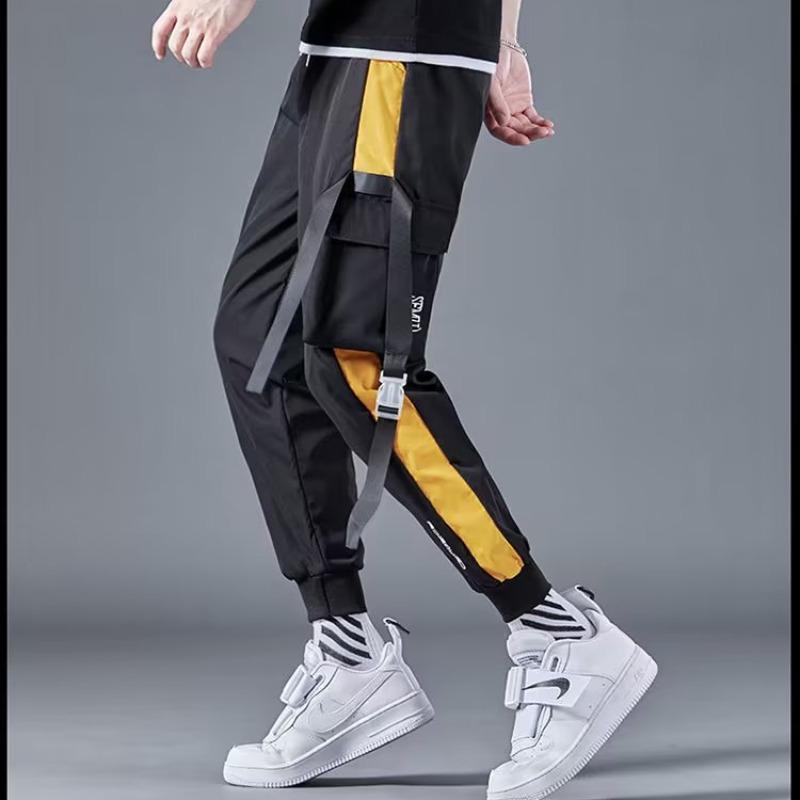 Men's Korean Style Multi-Pocket Jogger Cargo Pants - Spring/Summer Casual Long Pants for Students & Teens