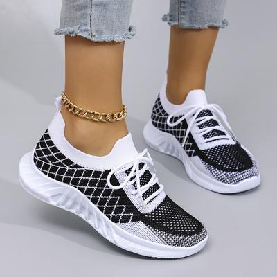 Spring and Autumn Women's Casual Lace Up Sports Shoes Comfortable, Breathable, Lightweight, Wear Resistant Sports and Leisur