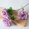 Artificial Rose Flower Realistic Fake Long Stem Rose Bouquet with 3 Heads Blooms for Wedding Centerpiece Home Party Decor