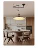 Vintage Walnut Wood Swing Arm Chandelier for Dining Table or Cafe Bar